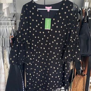 lily pulitzer black sparkle tunic dress
